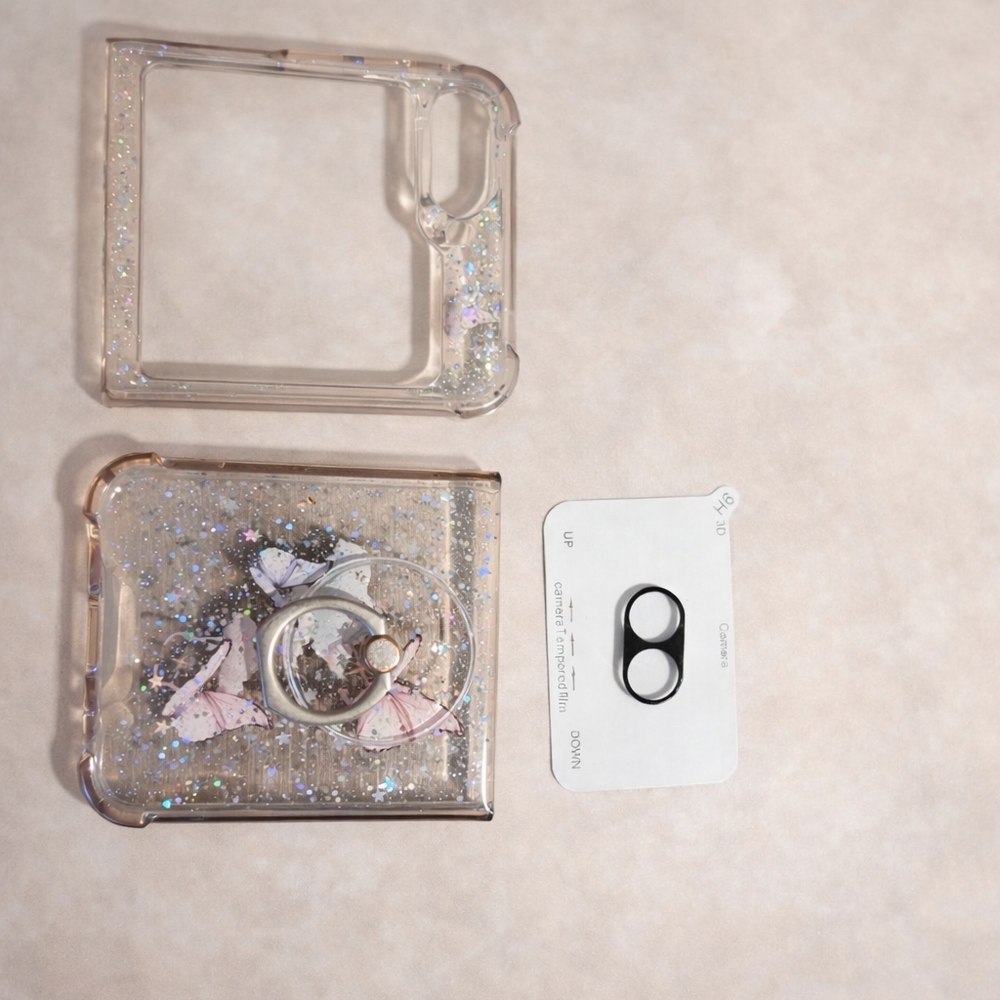 Glitter Butterfly Phone Case with Ring Holder